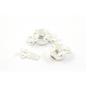 2 ROWS TAB LOCK SILVER PLATED CLASP 